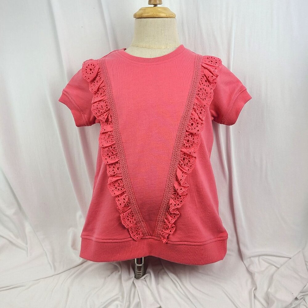 Matilda Jane Wonderment New Craze Pink Top Lace Girls Size 4 Short Sleeve